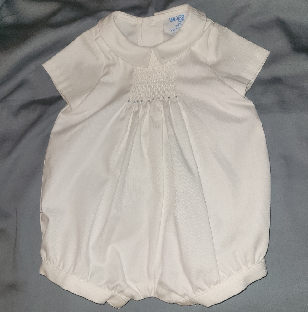 Luli & Me Baby Boy Smocked Bubble Suit 0 - 3 Months